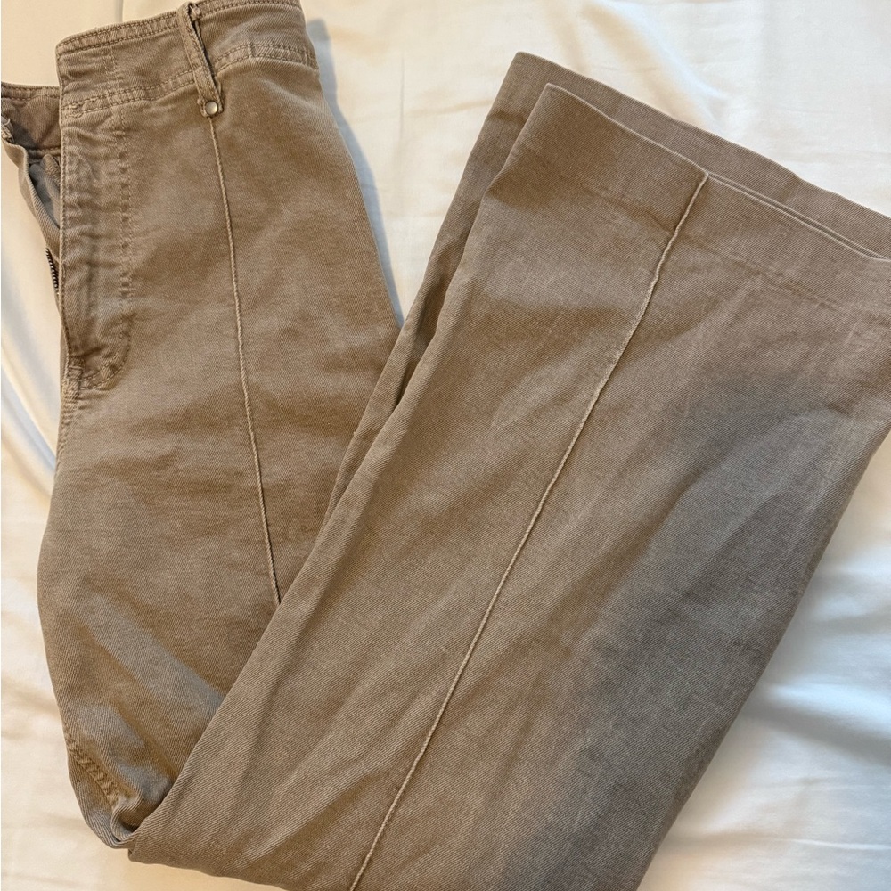 Zara Wide Leg Khaki Chinos